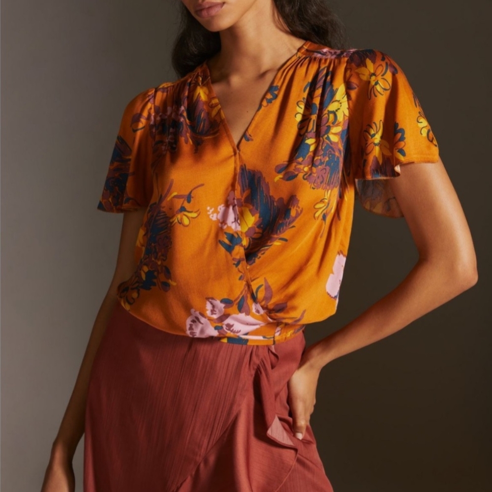 Tiny split sleeve blouse (Anthropologie) NWT